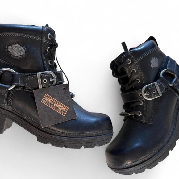 Harley-Davidson women’s Black Leather Tegan Boots - Picture 3 of 8